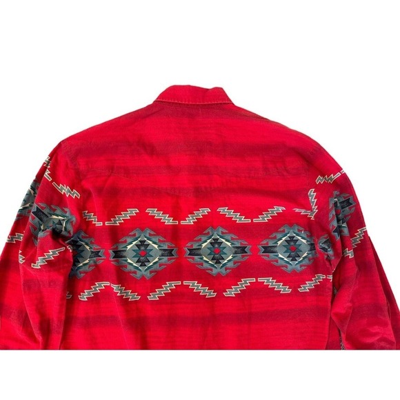 Vtg 80s 90s ROPER Southwestern Cowboy Shirt Aztec Button Down Long Sleeve Top L - Picture 5 of 7